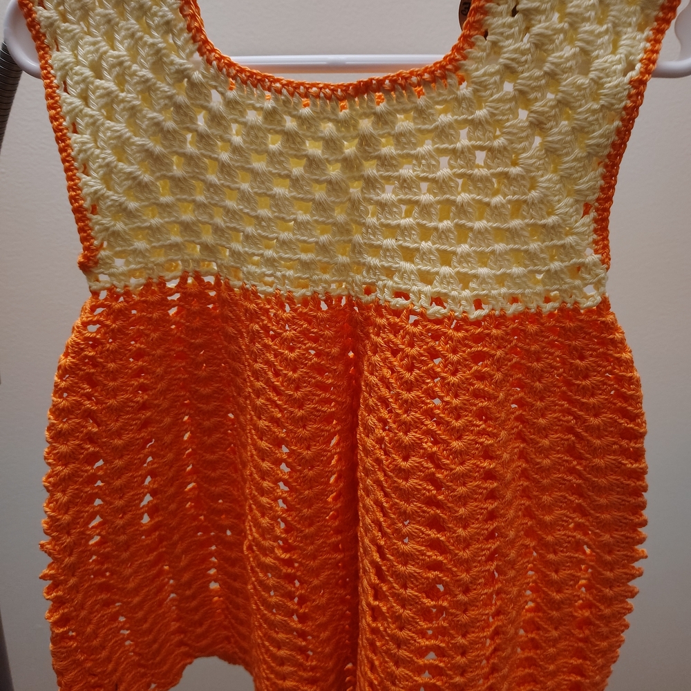 Charming Orange and Yellow Baby Dress